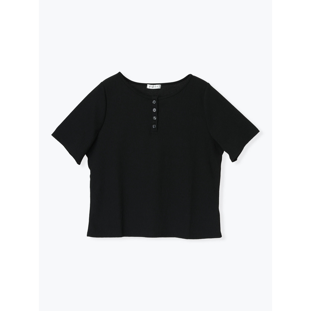テレコリブヘンリーネックTシャツ