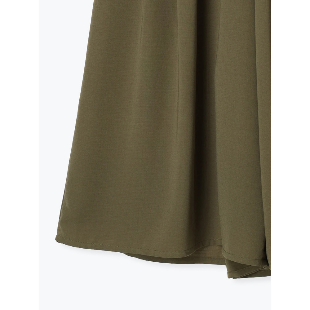 リネンライクベルト付きタックワイドパンツ5