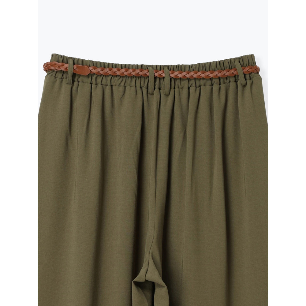 リネンライクベルト付きタックワイドパンツ6