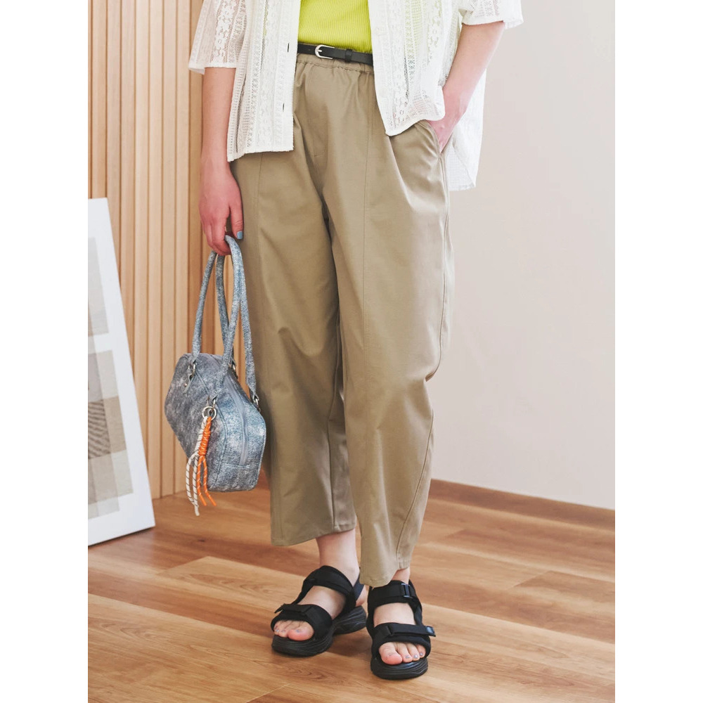 【接触冷感】ベルト付きバレルパンツ