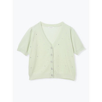 リネンライクビジューカーディガン