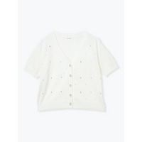 リネンライクビジューカーディガン