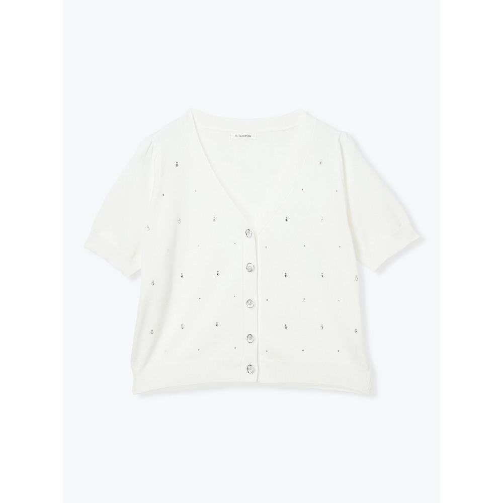 リネンライクビジューカーディガン1