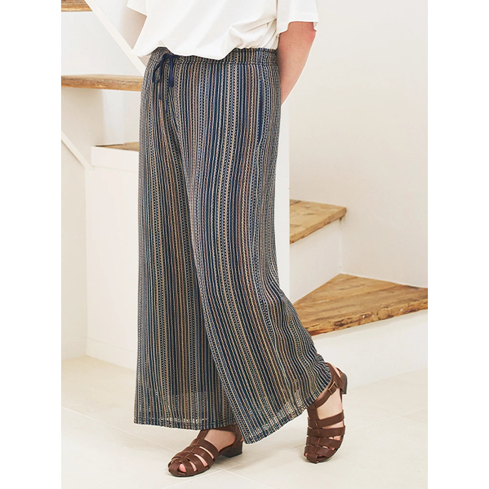 アソート柄ニットソーワイドパンツ