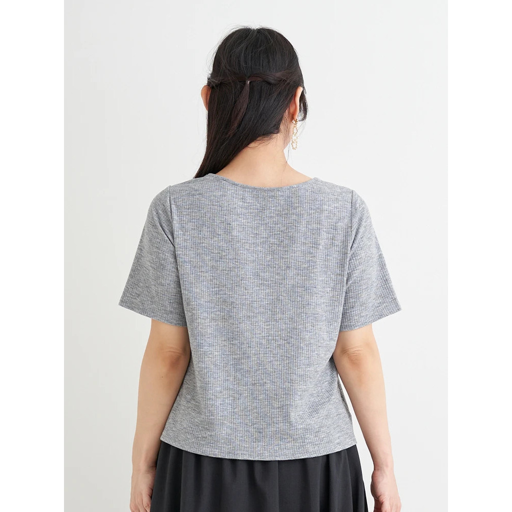 レイヤード風レースアップリブトップス13