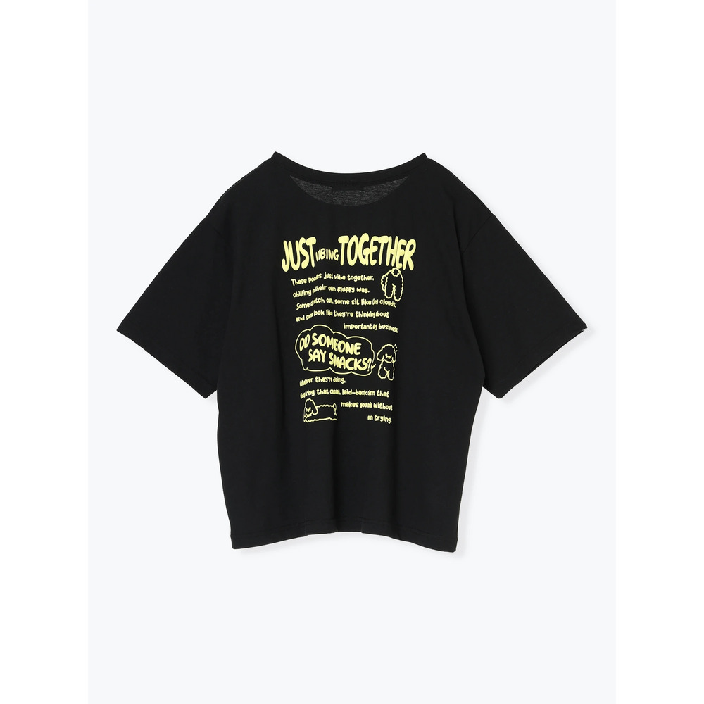 BACKプードルプリントTシャツ