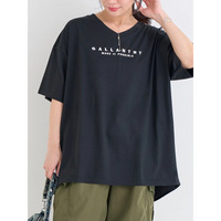 BACK異素材切り替えロゴ刺繡Tシャツ