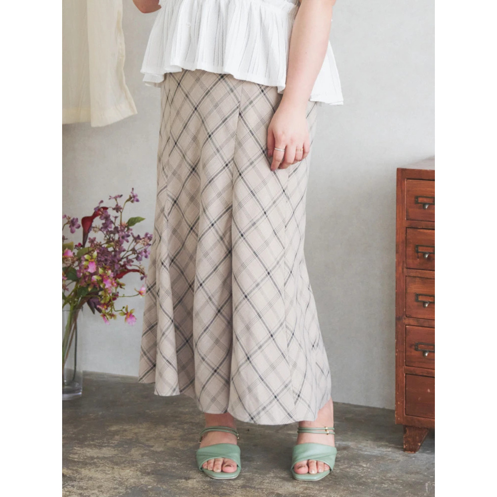 【Komachiコラボ】チェックマーメイドスカート