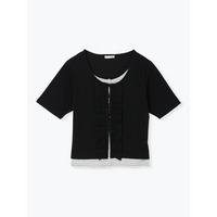 フリルカーディガンレイヤード風トップス