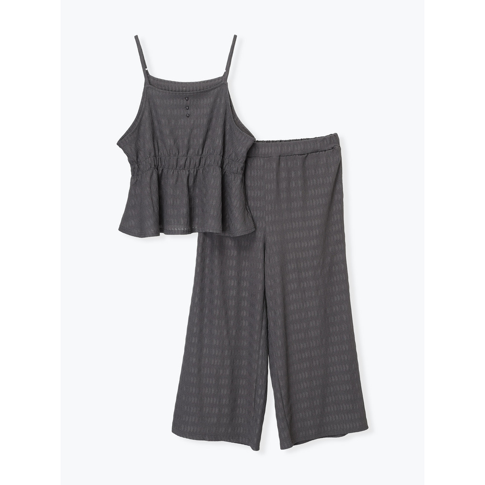 ［SET]カットジャガードキャミソール×ワイドパンツ