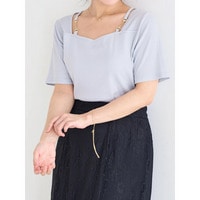 【WEB限定】ビット付きテレコ半袖トップス