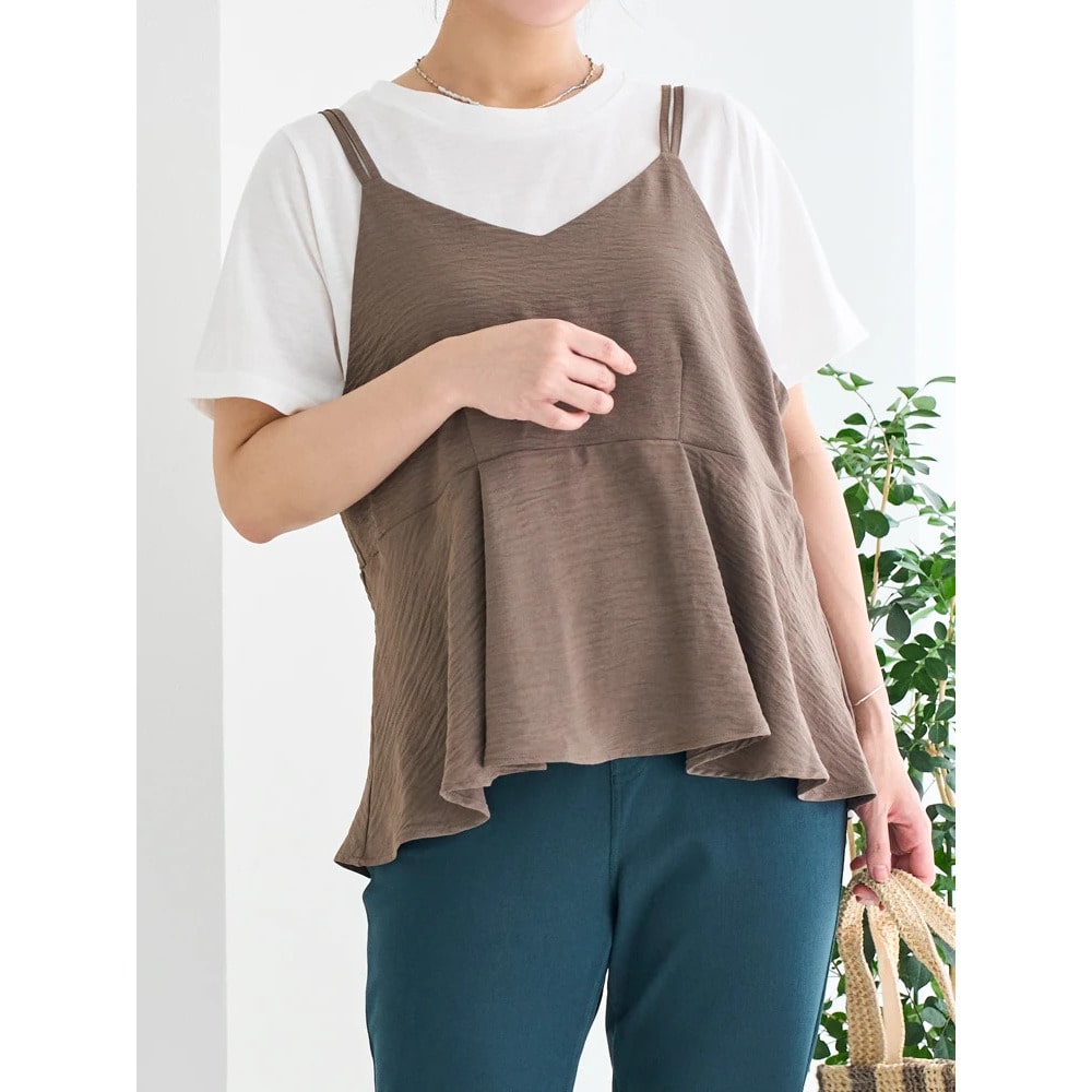 【接触冷感・速乾】ぺプラムキャミソール×Tシャツ10
