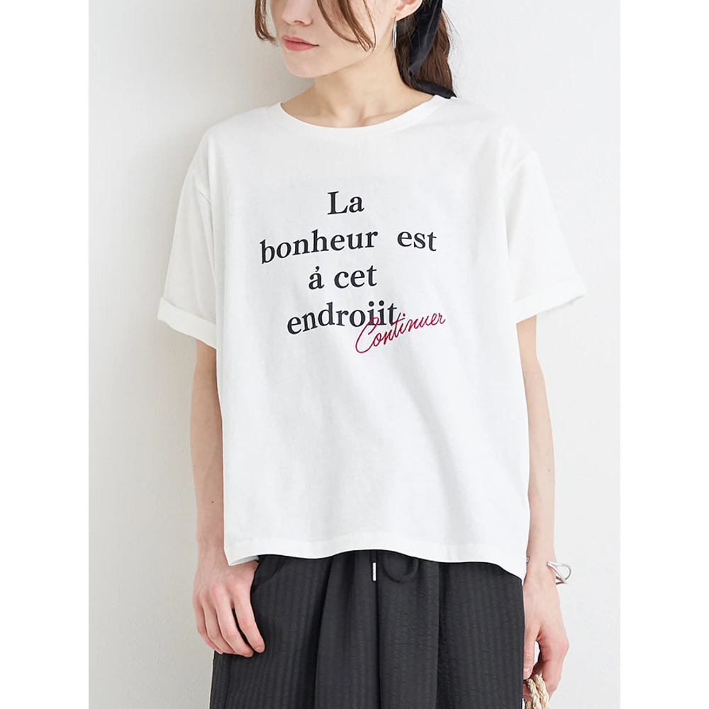 配色ロゴ刺繍Tシャツ