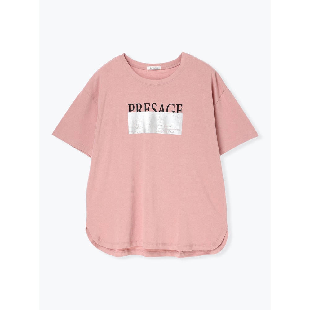 シルバー箔×ロゴプリントTシャツ