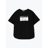 シルバー箔×ロゴプリントTシャツ