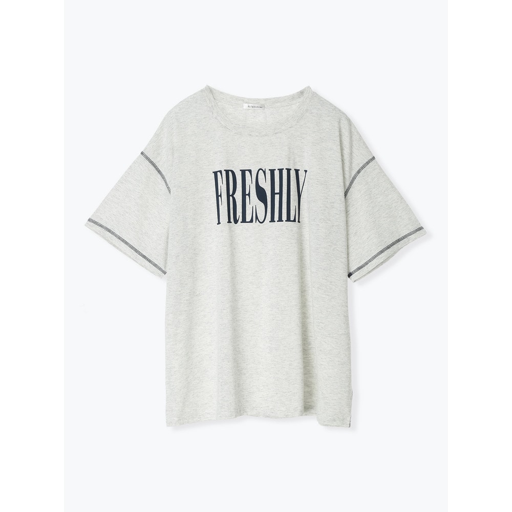 配色ステッチロゴプリントＴシャツ