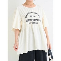ふくれジャガードロゴプリントチュニック