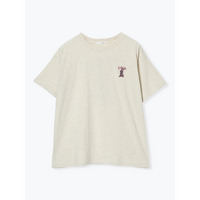 フェイクレザーロゴ刺繍ウサギTシャツ