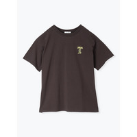フェイクレザーロゴ刺繍ウサギTシャツ