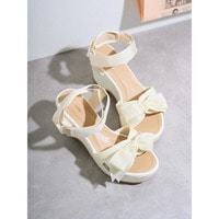【la farfa SHOES/ラ・ファーファシューズ】リボンウエッジソールサンダル