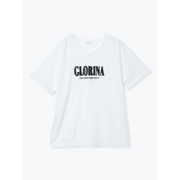 ロゴ刺繍VネックTシャツ