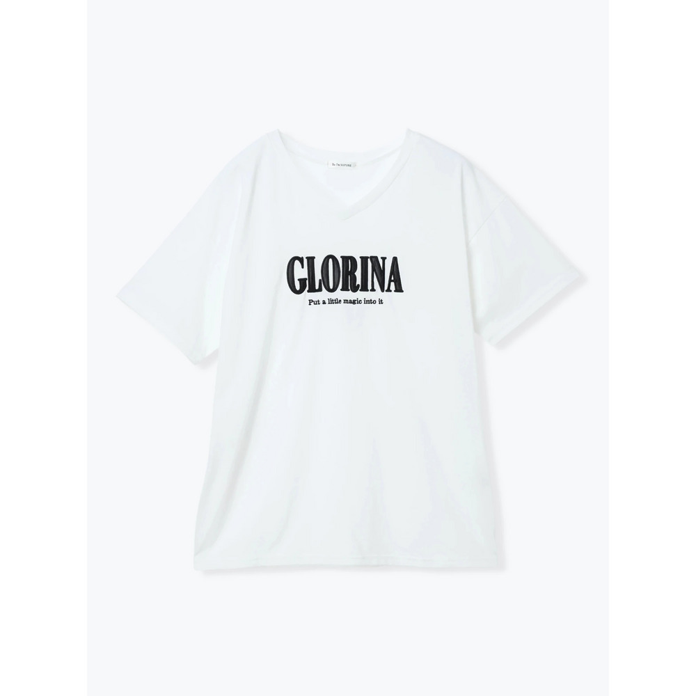 ロゴ刺繍VネックTシャツ18