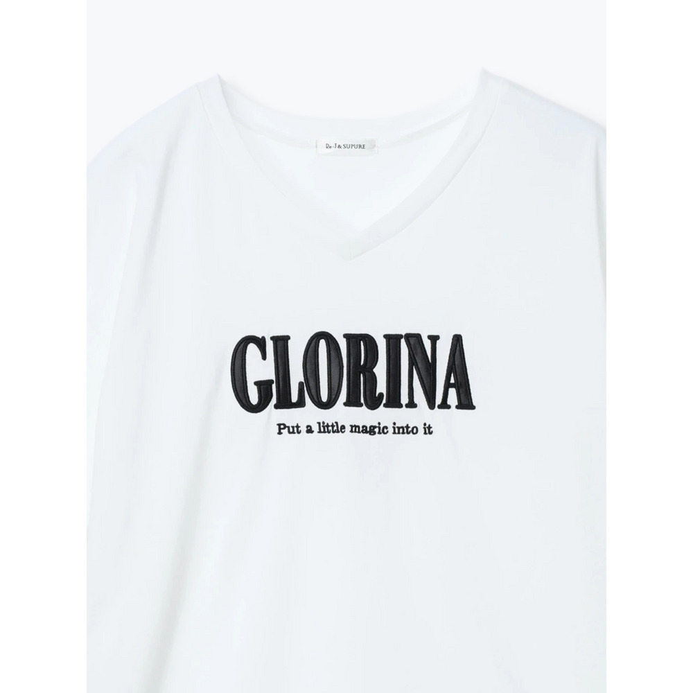 ロゴ刺繍VネックTシャツ20