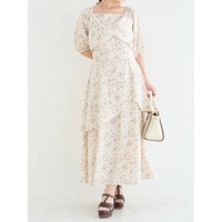 【WEB限定】花柄ツイストワンピース