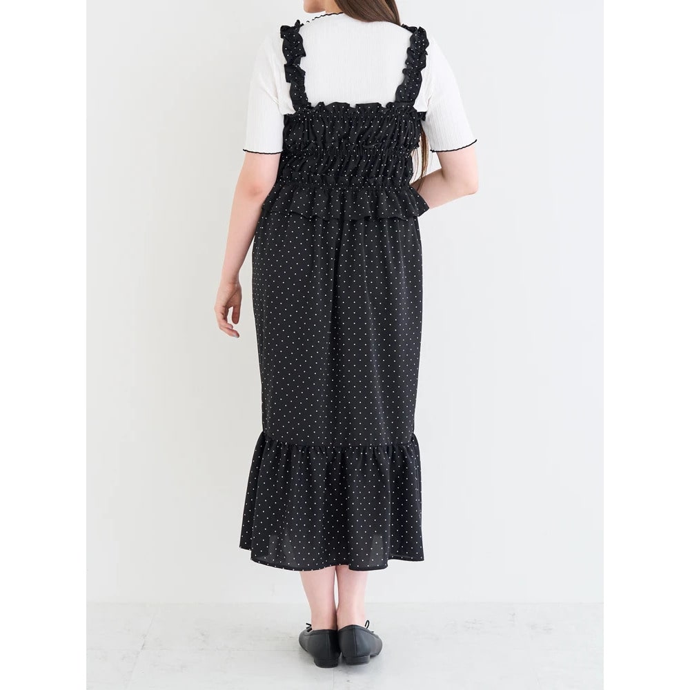 【WEB限定】リボン付きフリルストラップワンピース(無地・ドット柄)11