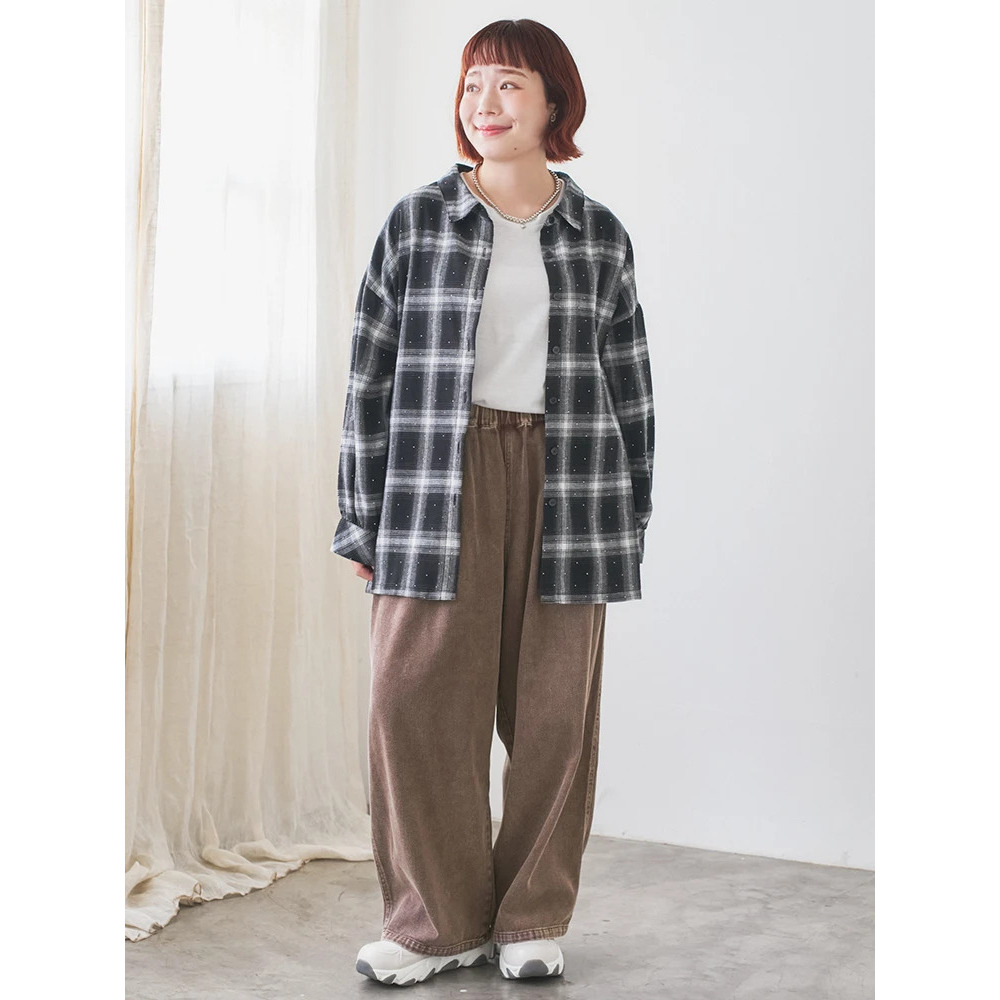 ラインストーンチェック柄シャツ5