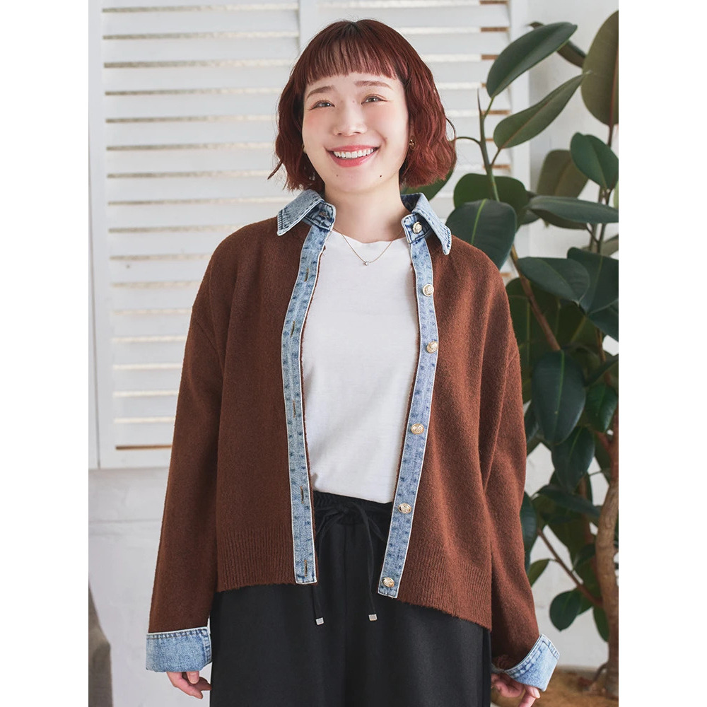 デニムドッキングニットカーディガン2