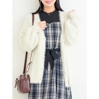 ラメフェザーVネックカーディガン