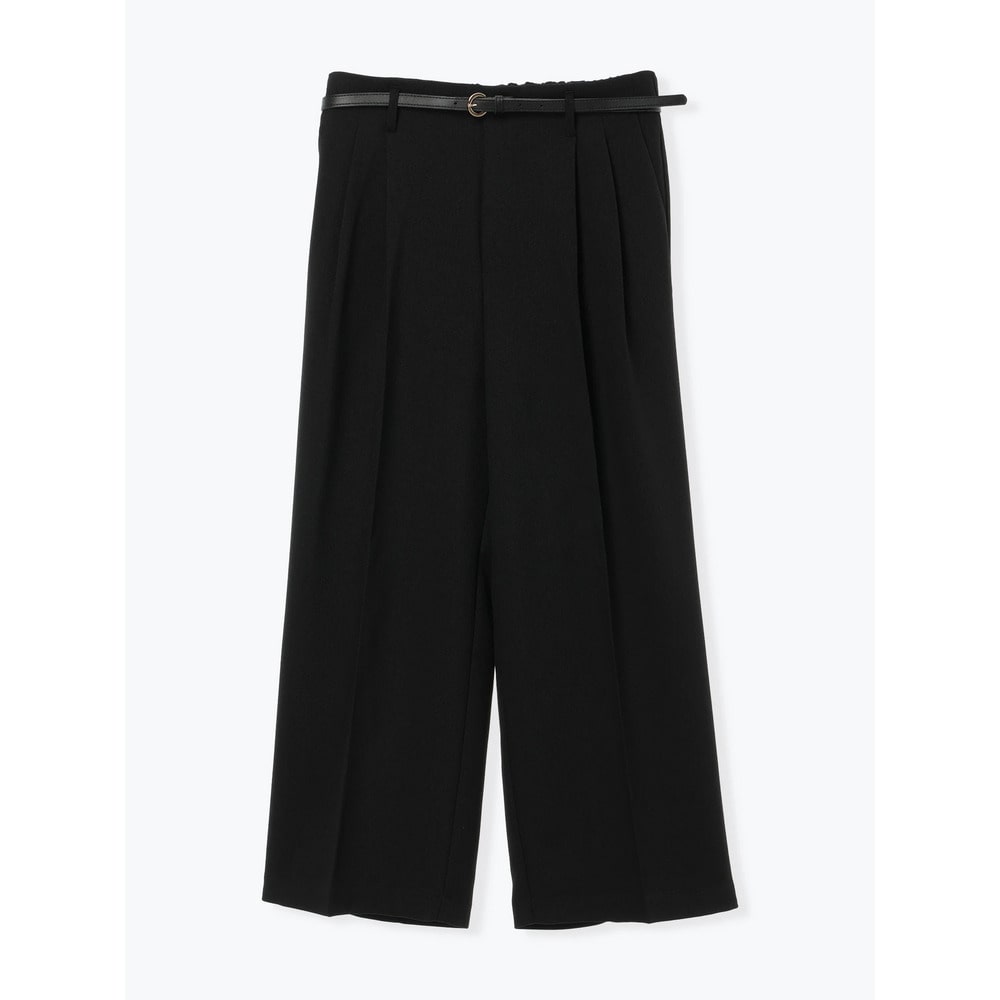 ベルト付きツイルタックワイドパンツ19