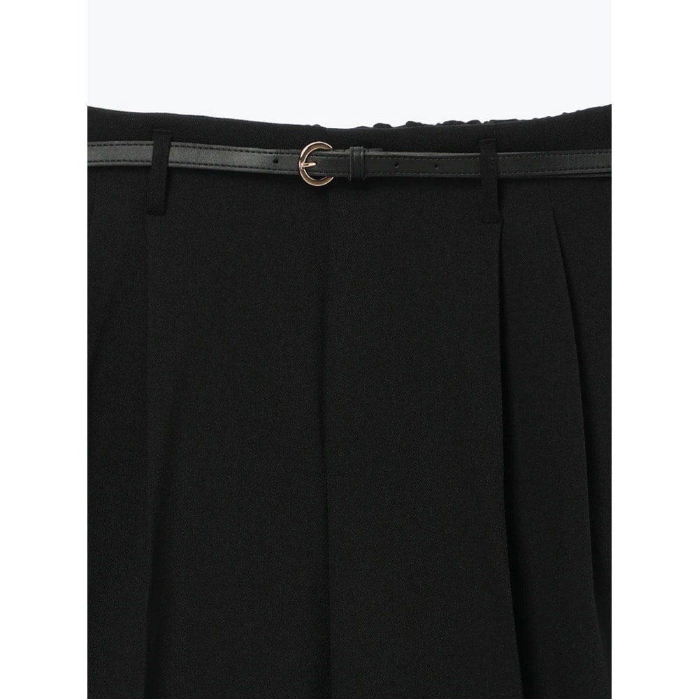 ベルト付きツイルタックワイドパンツ21