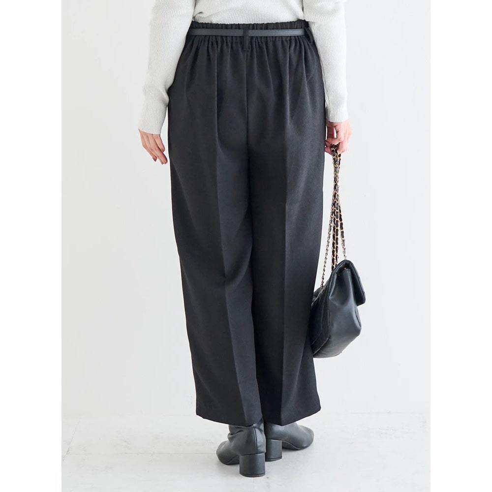 ベルト付きツイルタックワイドパンツ4