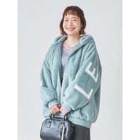 バックロゴフェイクファーパーカーブルゾン