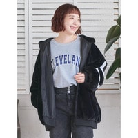 バックロゴフェイクファーパーカーブルゾン