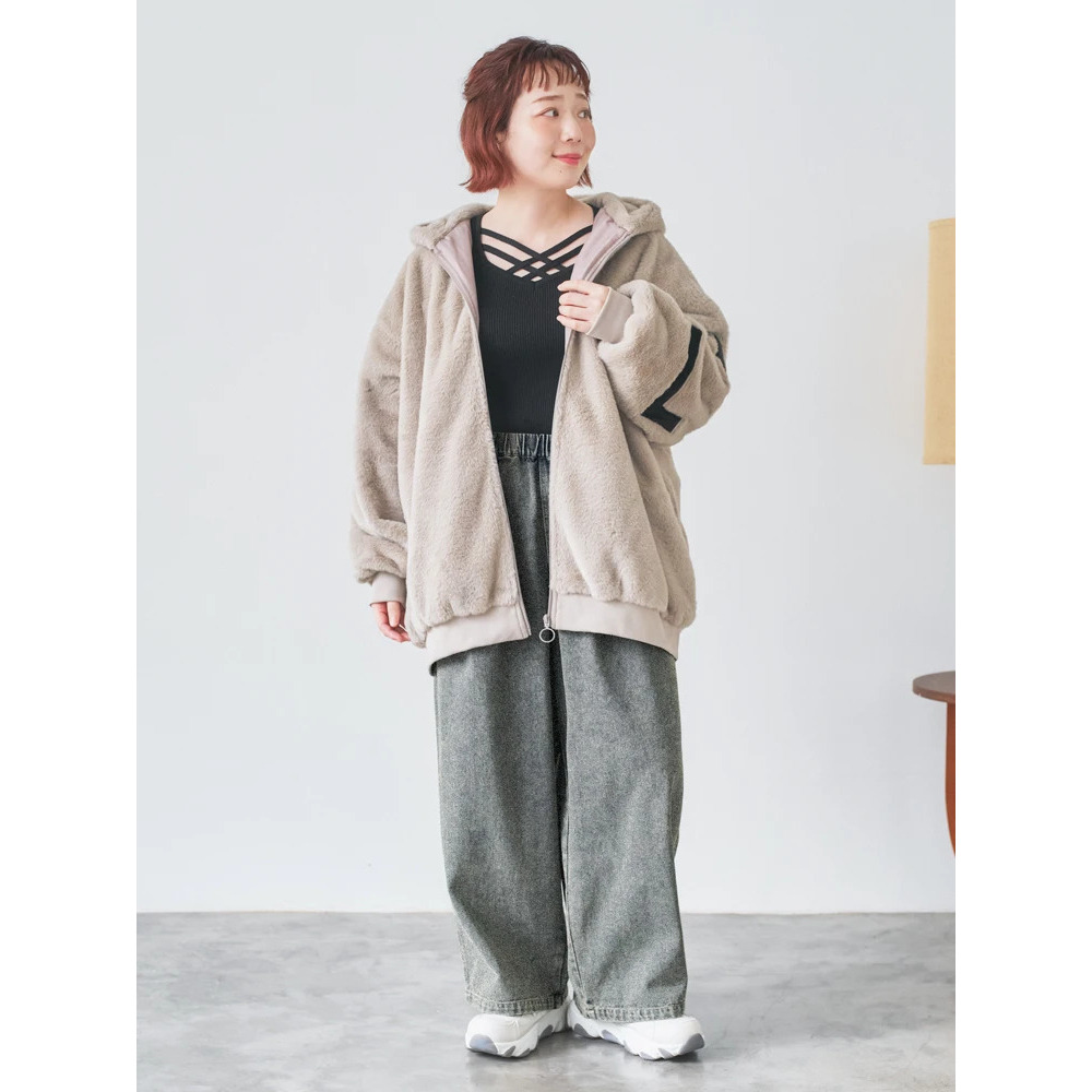 バックロゴフェイクファーパーカーブルゾン15