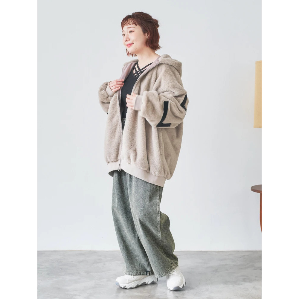 バックロゴフェイクファーパーカーブルゾン16
