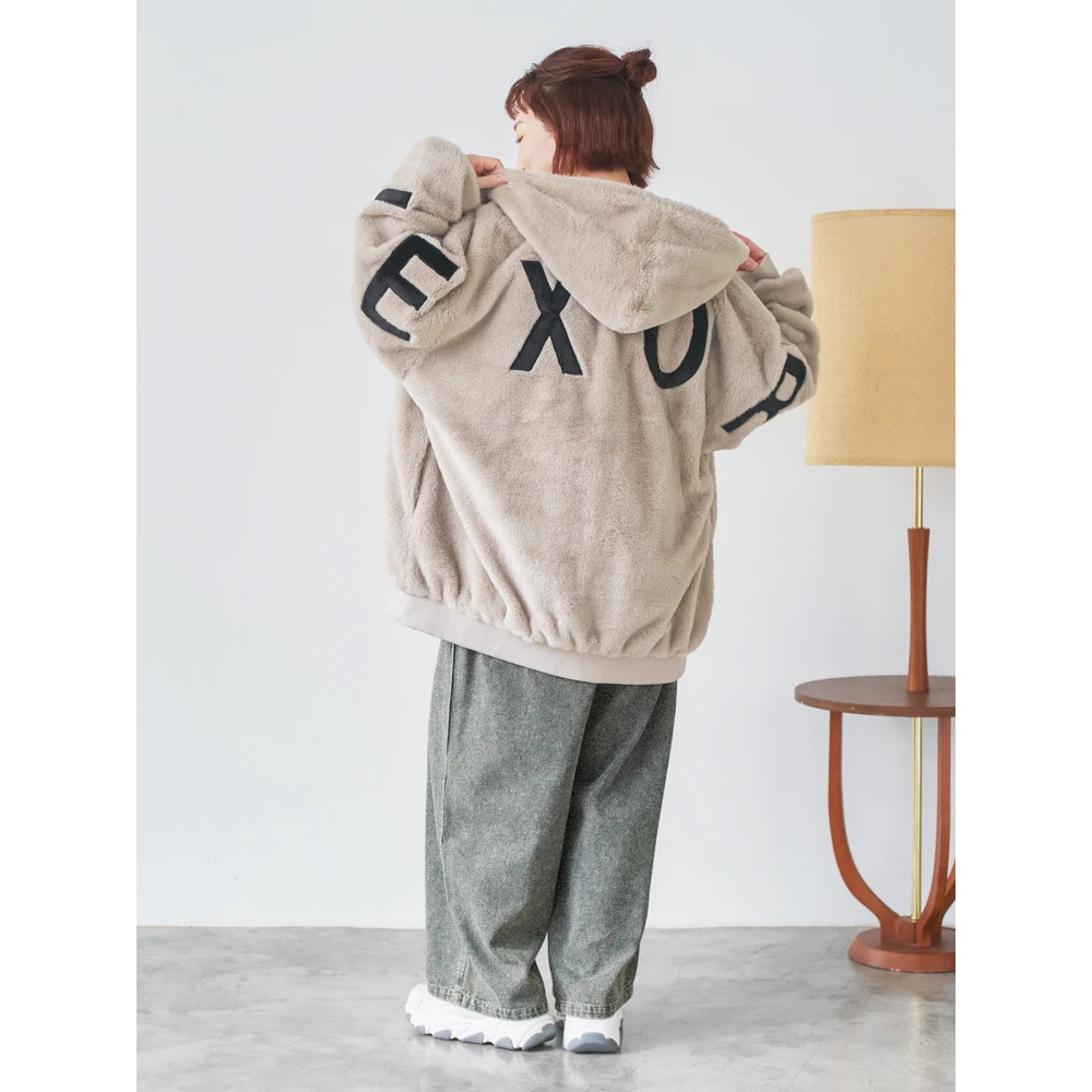 バックロゴフェイクファーパーカーブルゾン19