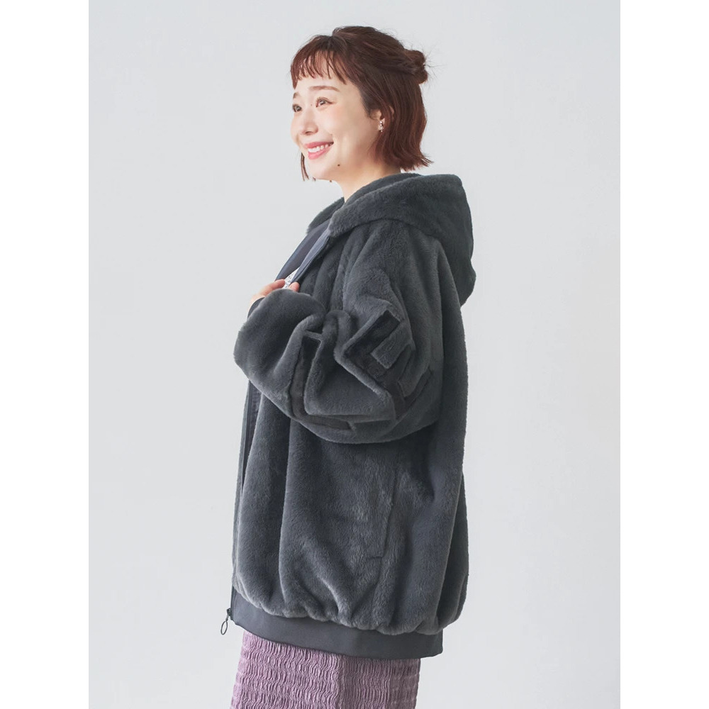 バックロゴフェイクファーパーカーブルゾン22