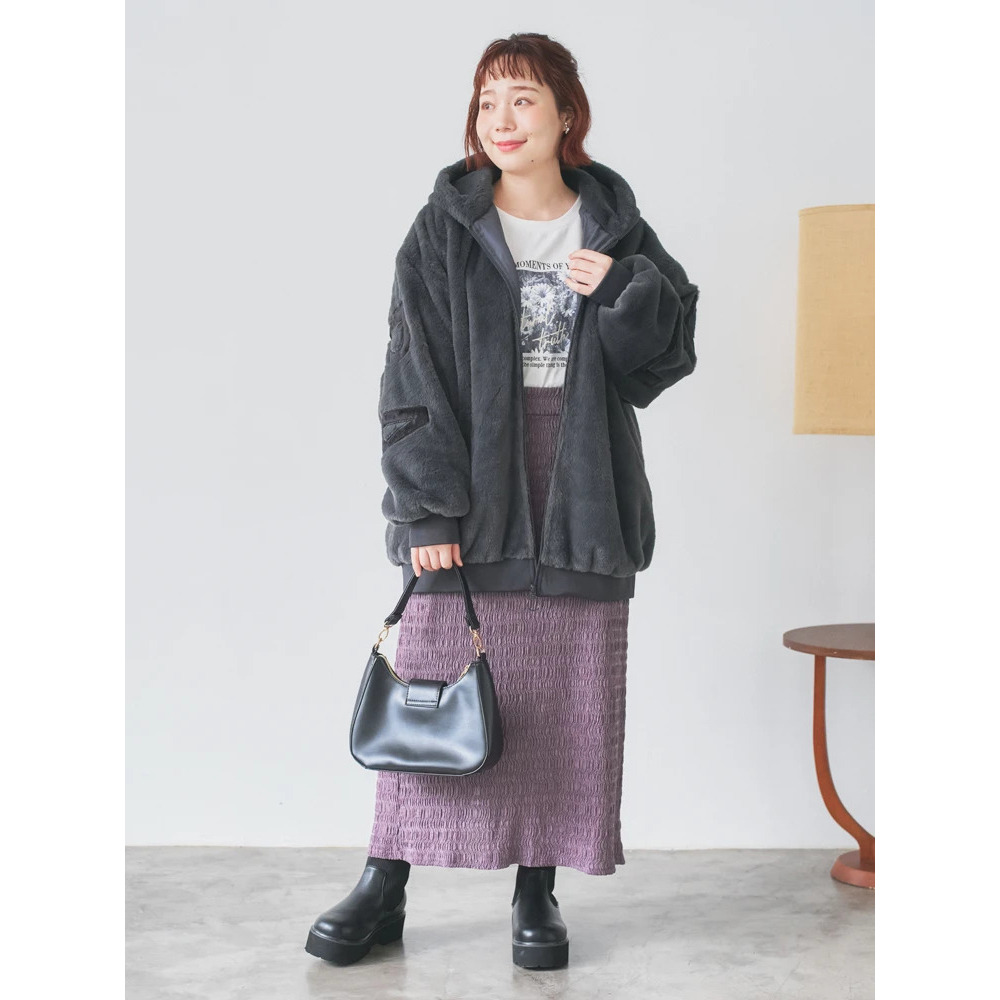 バックロゴフェイクファーパーカーブルゾン25