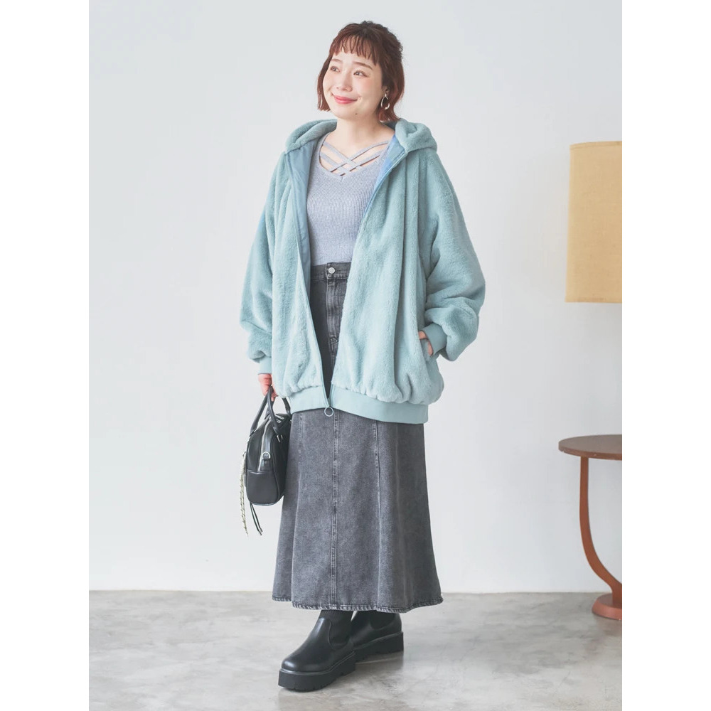 バックロゴフェイクファーパーカーブルゾン7