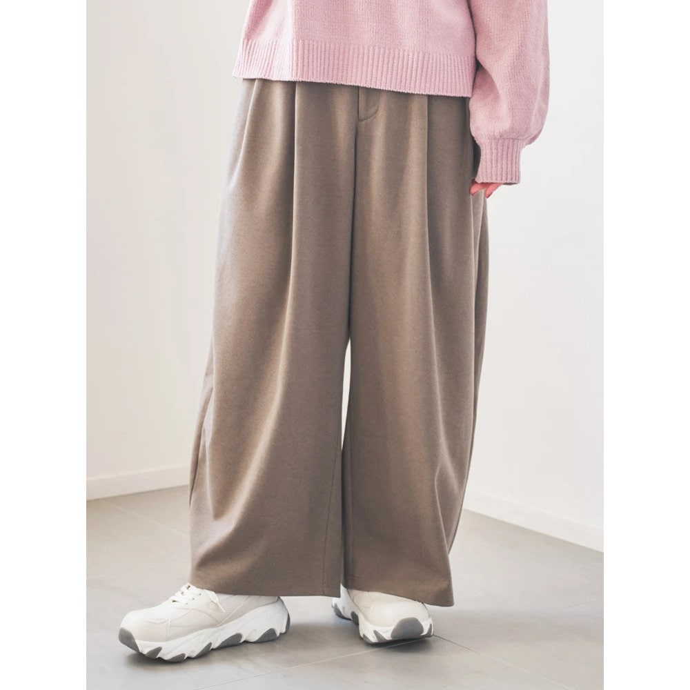 ベルト付きタックワイドパンツ