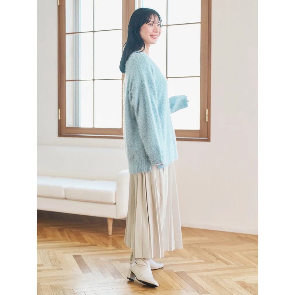 ラメフェザーVネックトップス8