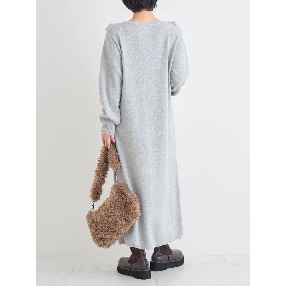 ケーブルフリンジニットワンピース5