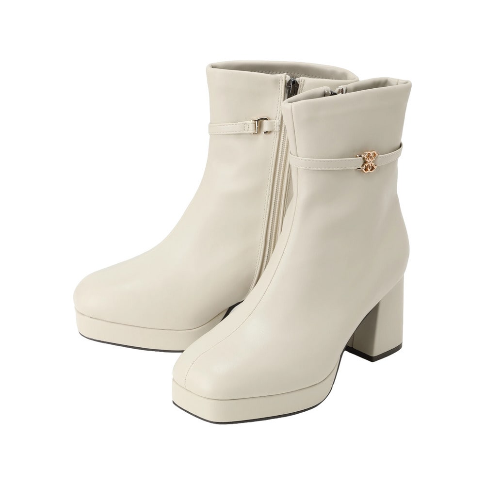 【la farfa SHOES/ラ・ファーファシューズ】2WAYバックル厚底ヒールブーツ
