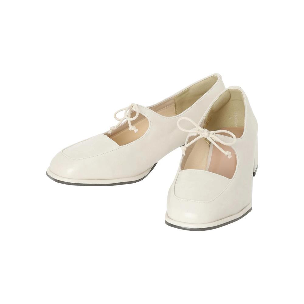 【la farfa SHOES/ラ・ファーファシューズ】チャンキーヒールリボンパンプス17