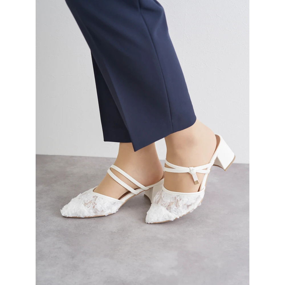 【la farfa SHOES/ラ・ファーファシューズ】フラワーチュールミュール