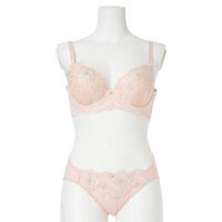 【脇高】[D85-H95］ロマンティックレースブラ＆ショーツ(モールドカップ)